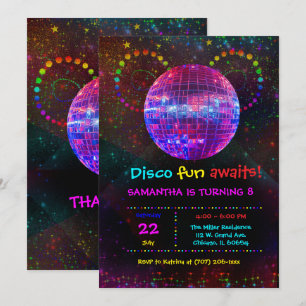 Invitation Disco Party personnalisée - Conception 