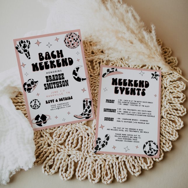 Invitation Disco Retro Cowgirl Bachelorette Rodeo Nashville (Créateur téléchargé)