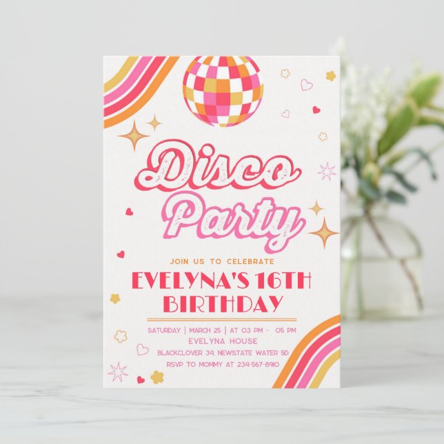 Invitation Disco Super Party (Debout devant)