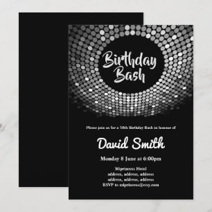 Invitation discothèque, vintage, billard
