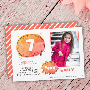 Invitation Discours de dessin bulle photo fille anniversaire