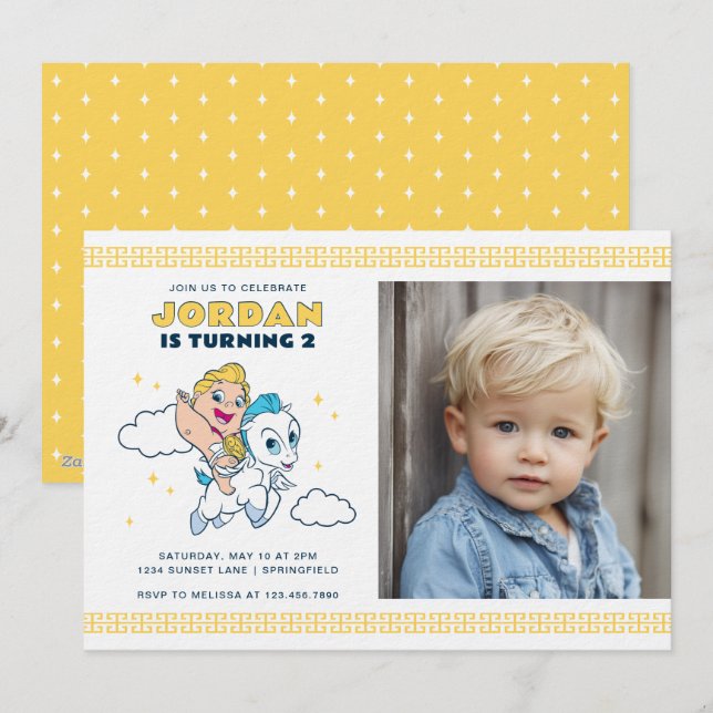 Invitation Disney Hercules Baby Birthday Photo (Devant / Derrière)