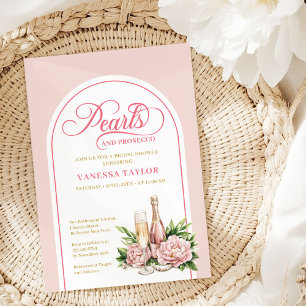 Invitation Disposition de fête prénuptiale perles classiques