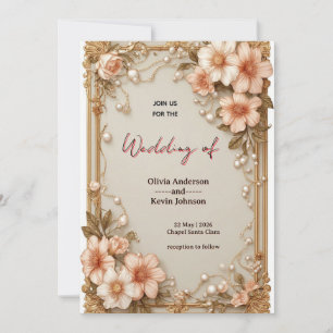 Invitation 🌿 Disposition Florale de Mariage Romantique Douce