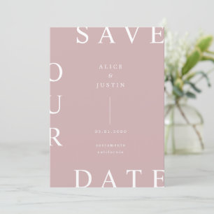 Invitation Disposition ultra moderne rose et blanc Enregistre