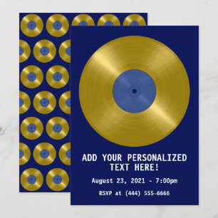 Invitation Disque vinyle album or en or