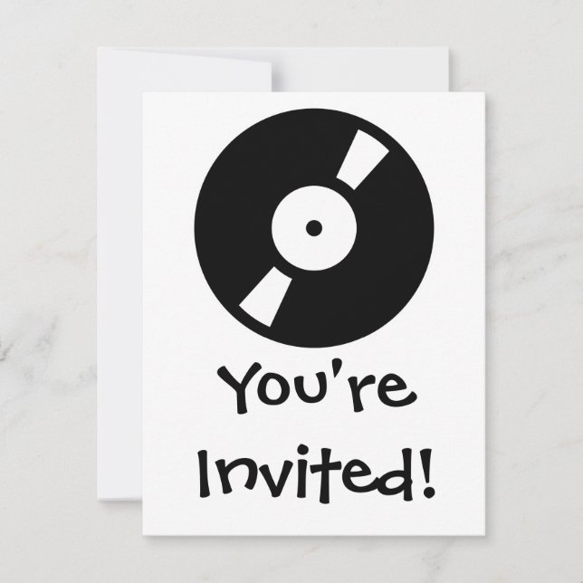 Invitation disque vinyle rétro (Devant)