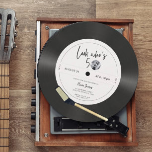 Invitation Disque vinyle rétro regarde qui a 50 ans, 50e anni