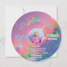 Disque vinyle rose coloré Musique Anniversaire