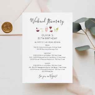 Invitation d'itinéraire d'anniversaire de week-end