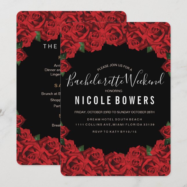 Invitation d'itinéraire de fête de weekend de céli (Devant / Derrière)