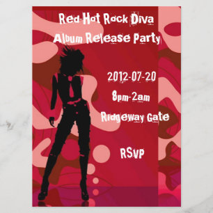 Invitation Diva d'un rouge ardent de roche III