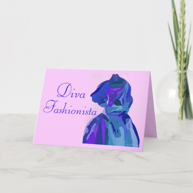 Invitation Diva Fashionista En Bleu I (Devant)