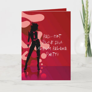 Invitation Diva punk d'un rouge ardent I