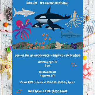 Invitation Dive In, We'll have a FIN-tastic time