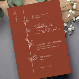 Invitation Divider botanique moderne Auburn Mariage