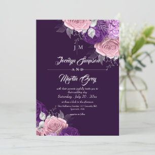 Invitation Divin Whismical ⎮Mariage Floral Violet