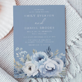 Invitation Divine Bleu magnifique Mariage Floral
