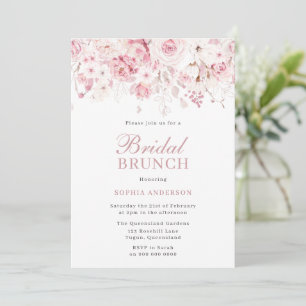 Invitation Divine Blush Fête des mariées Rose Brunch & Bubbly