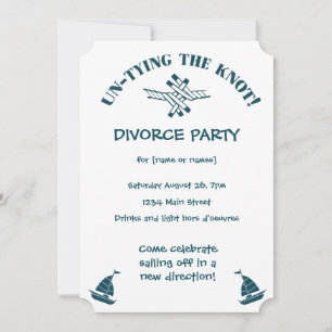Invitation Divorce Party drôle délier l'invitation du noeud