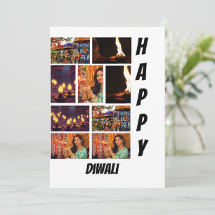 Invitation Diwali moderne personnalisé 9 Collage photo