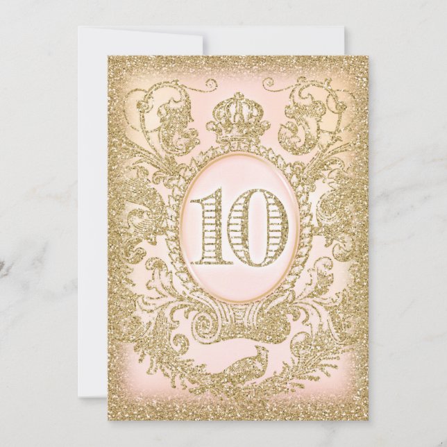 Invitation Dixième anniversaire Il était une fois princesse (Devant)