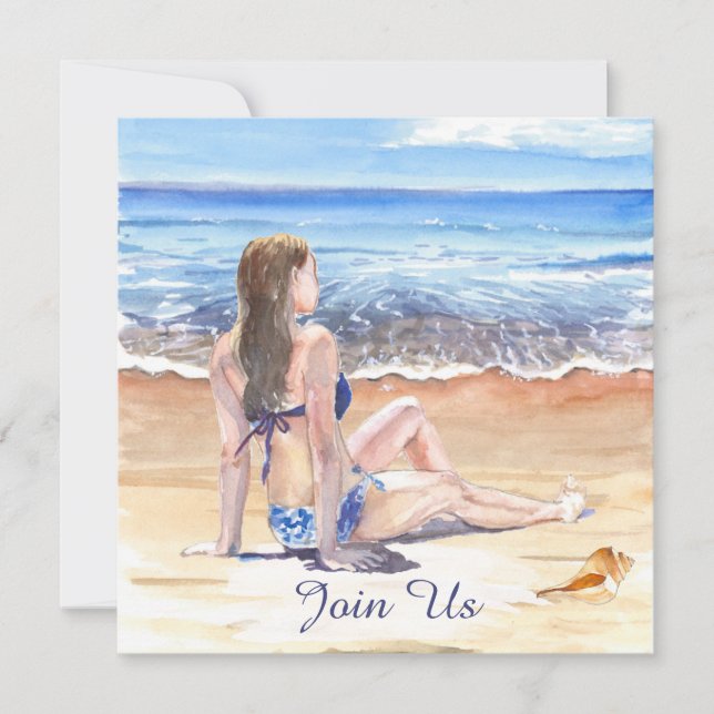 Invitation *~* DIY Plage Tropicale AR29 Générique TOUT ÉVÉNEM (Devant)