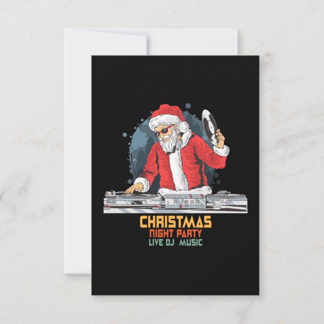 Invitation dj père Noël party club (Devant)