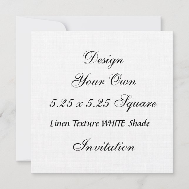 Invitation DO-IT-YOURSELF 5,25 x 5,25 Linge Tissu BLANC (Devant)