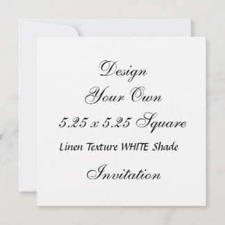 Invitation DO-IT-YOURSELF 5,25 x 5,25 Linge Tissu BLANC