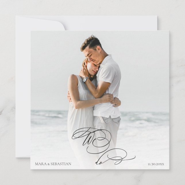 Invitation *~* do-it-yourself AR6 Deux PHOTO RSVP QR Mariage (Devant)