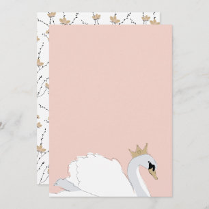 Invitation do-it-yourself Blank Swan Princess