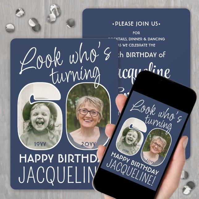 Invitation do-it-yourself couleurs ・ Regardez qui est 60 Anni (Créateur téléchargé)