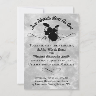 Invitation do-it-yourself Drummer Mariage de tambour de rock 
