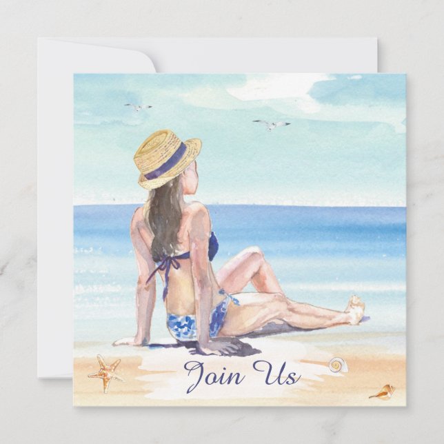 Invitation *~* do-it-yourself Plage tropicale AR29 Générique  (Devant)