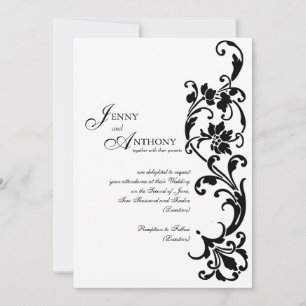 Invitation do-it-yourself Simplicité élégante en noir et blan