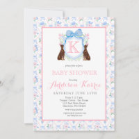 Doberman chien Monogram Crest Baby shower Invitati