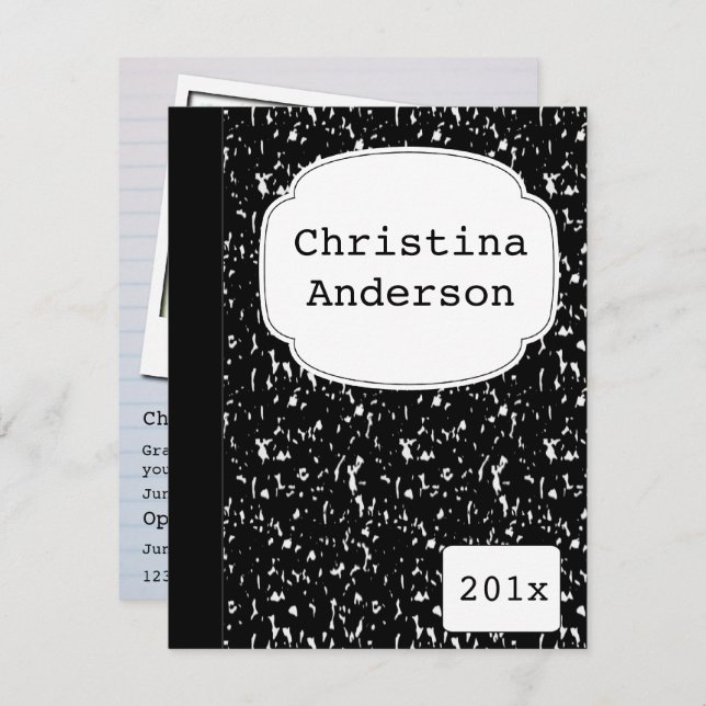 Invitation d'obtention du diplôme de carnet de (Devant / Derrière)