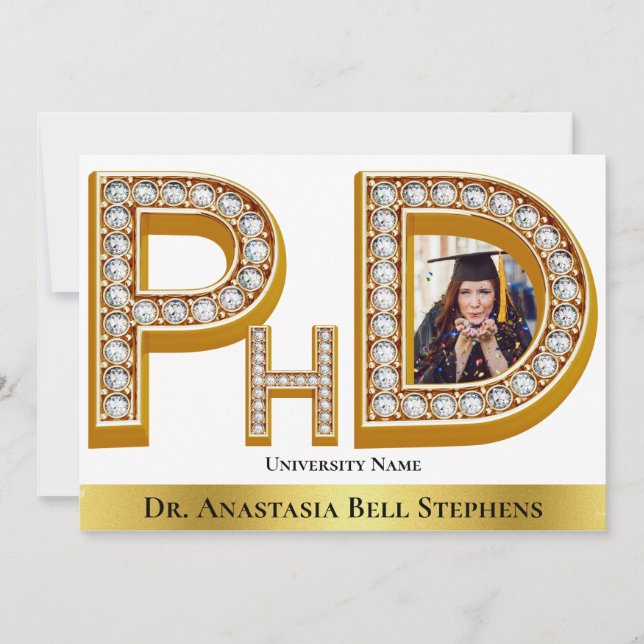 Invitation Doctorat d'or Cérémonie de graduation de doctorat  (Devant)