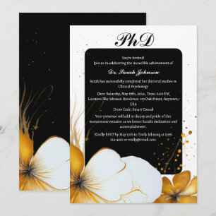 Invitation Doctorat noir et or ou doctorat