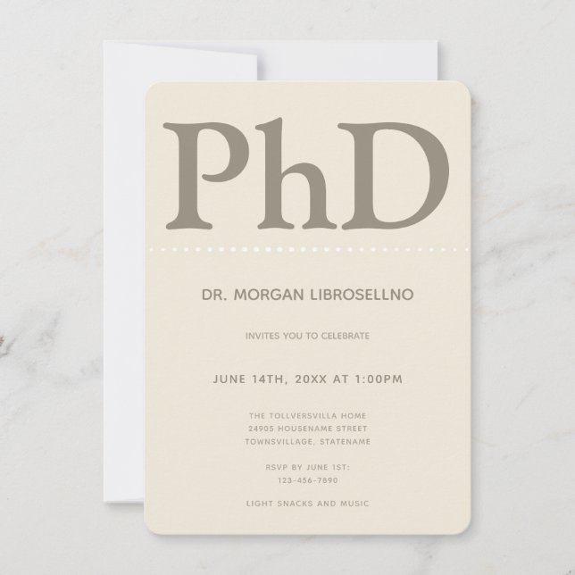 Invitation Doctorat Tan Khaki (Devant)