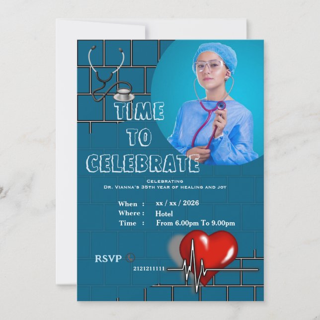 Invitation Doctor's stylish birthday (Devant)