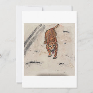 Invitation Dog in the Snow Greeting Card