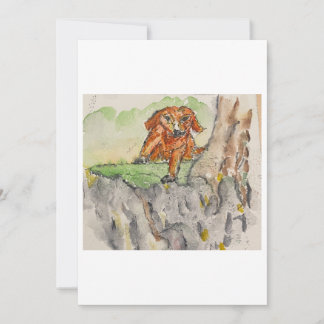Invitation Dog on a Hill Greeting Card
