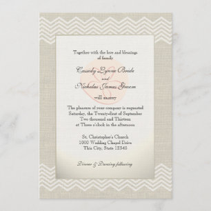 Invitation Dollar de sable et Burlap Zigzag