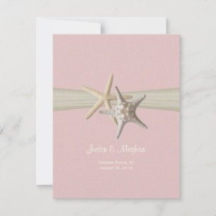 Invitation Dollar de sable et Starfish Réception rose