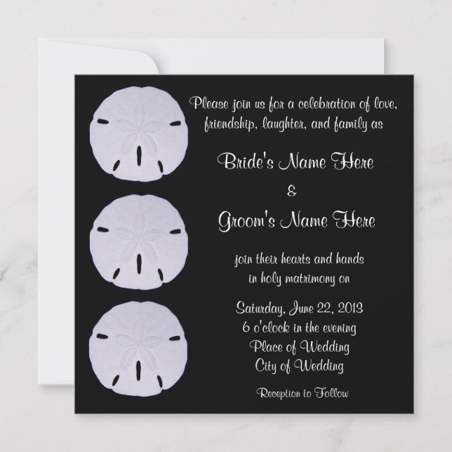Invitation Dollar Mariage noir et blanc personnalisable (Devant)
