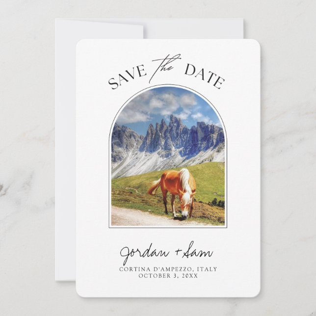 Invitation Dolomites Italie Mariage Enregistrer la date (Devant)