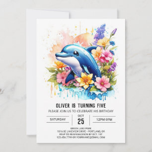 Invitation Dolphin Underwater Wonderland Anniversaire
