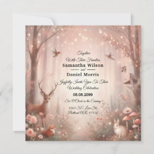 Invitation Domaine boisé lumineux de l'étincelle et de la fle